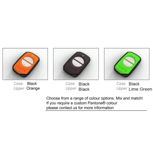 PentaFOB® remotes. options of orange, black and lime green colors