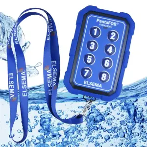 8-Button, PentaFOB® Series remote control in waterproof case