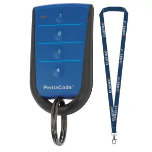 PentaCODE Remote with lanyard.