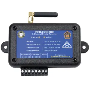 PCR43302RE - 2 Channel Penta receiver with relay outputs enclosed.
